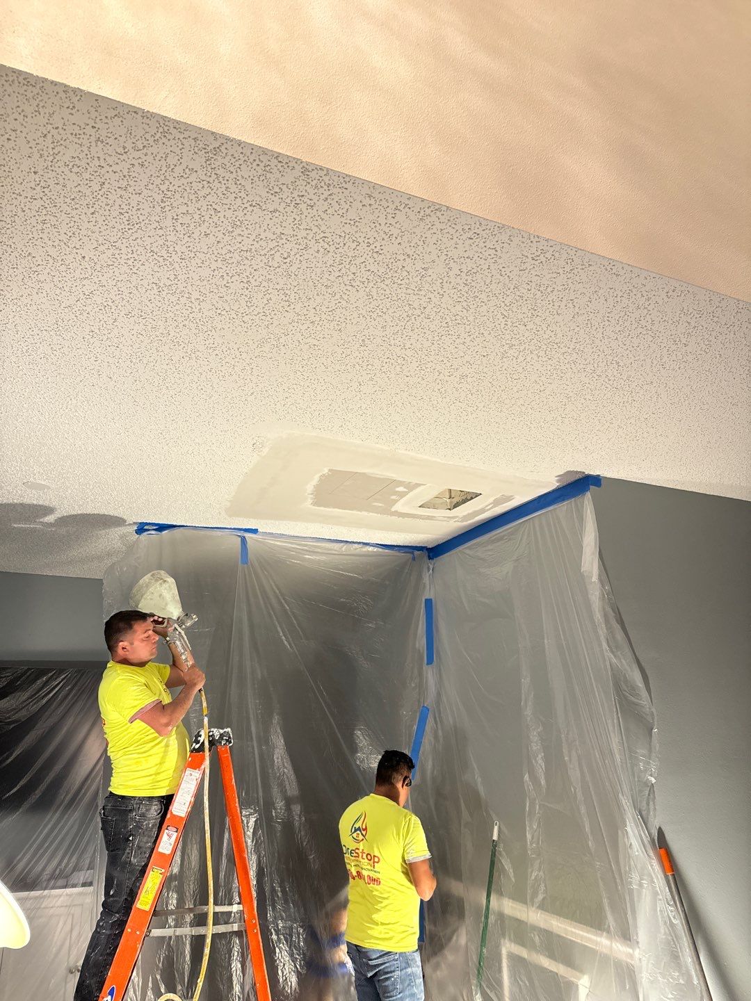 One Stop Restoration of Florida team repair ceiling water damage in Orlando